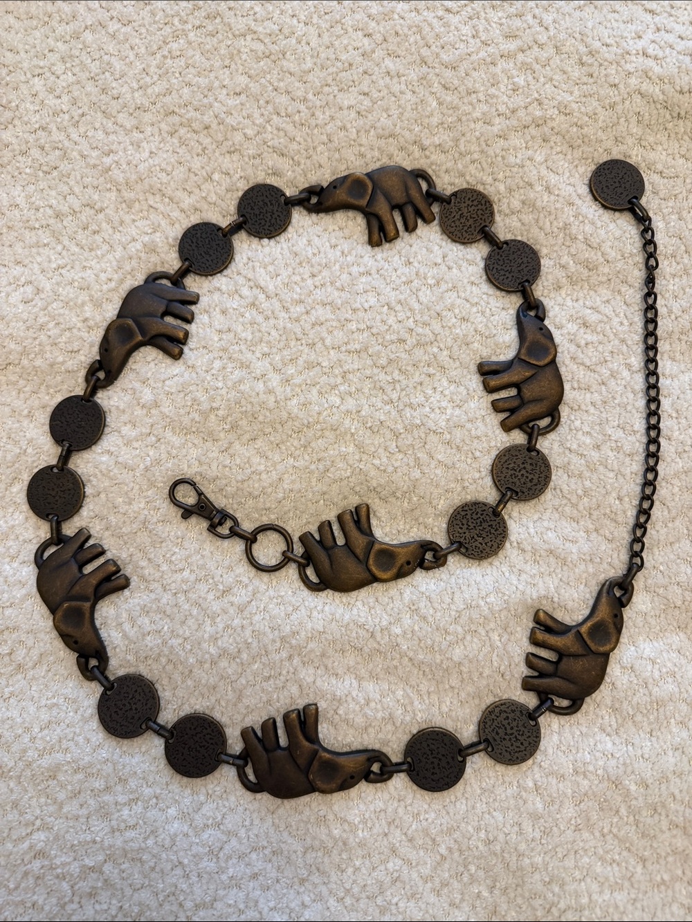 Calypso St. Barth for Target Elephant Coin Chain Belt Boho Bronze Tone One Size